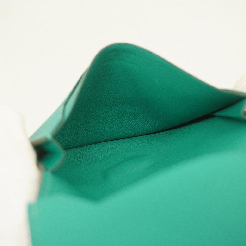 Hermes Card Case Anchor Docase Chevremisor Vert Verone Silver — view 6