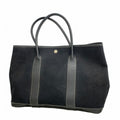 Hermes Tote Garden Party PM Toile Officier Black Silver