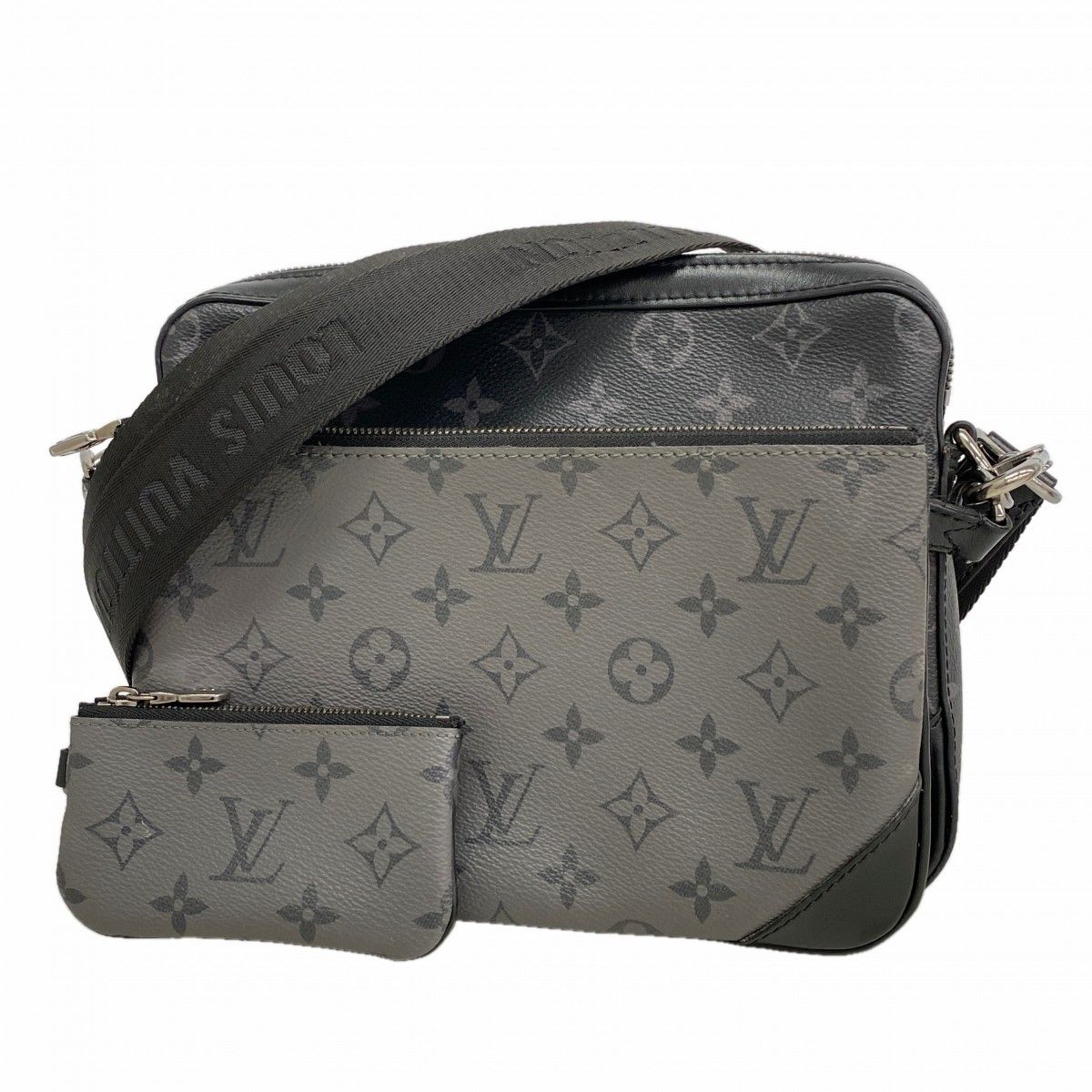 Louis Vuitton Shoulder Bag Monogram Eclipse Reverse Trio Messenger Black Gray