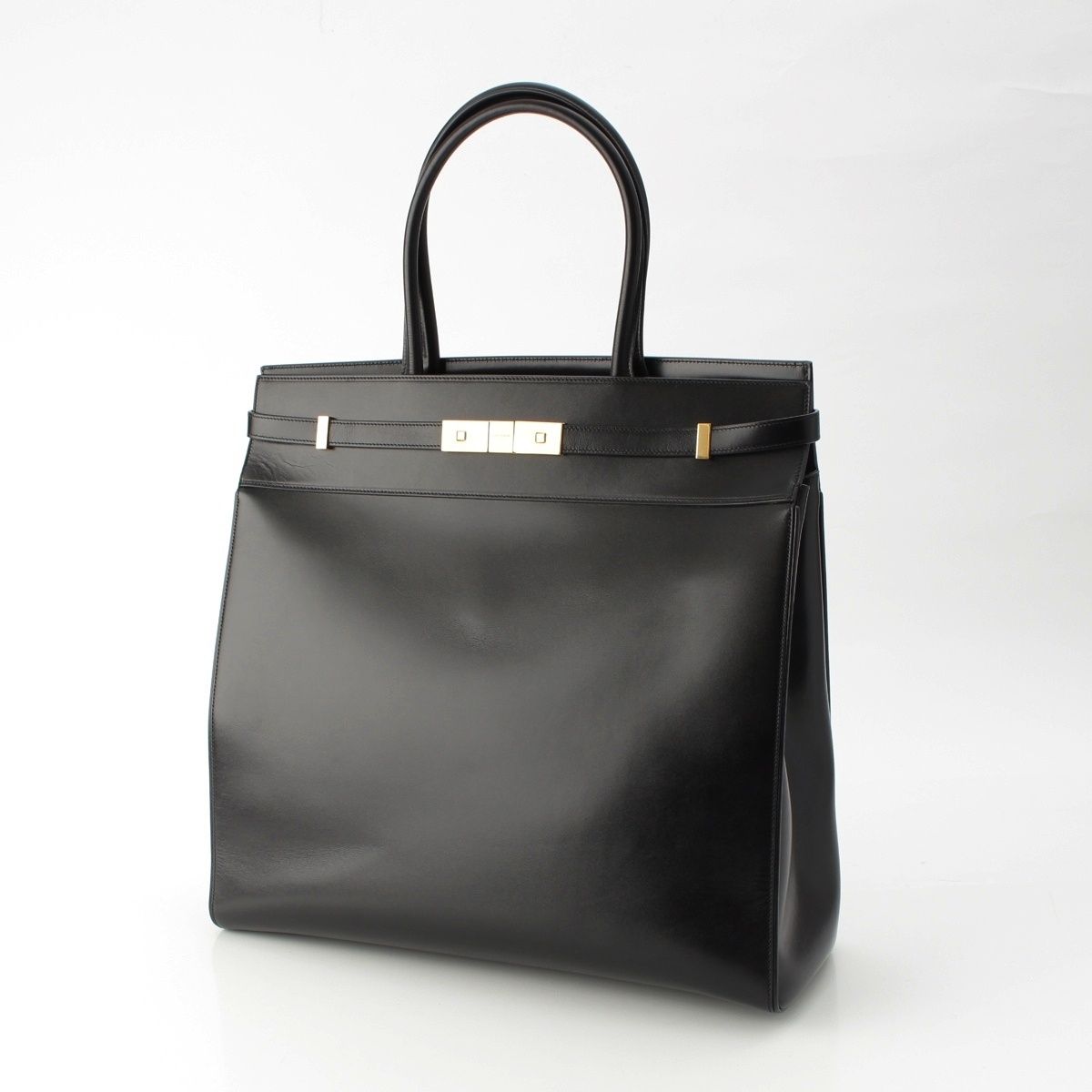 Saint Laurent Manhattan Leather Tote Gold Black — view 2