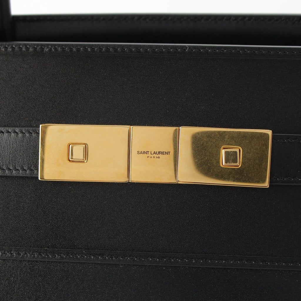 Saint Laurent Manhattan Leather Tote Gold Black — view 8