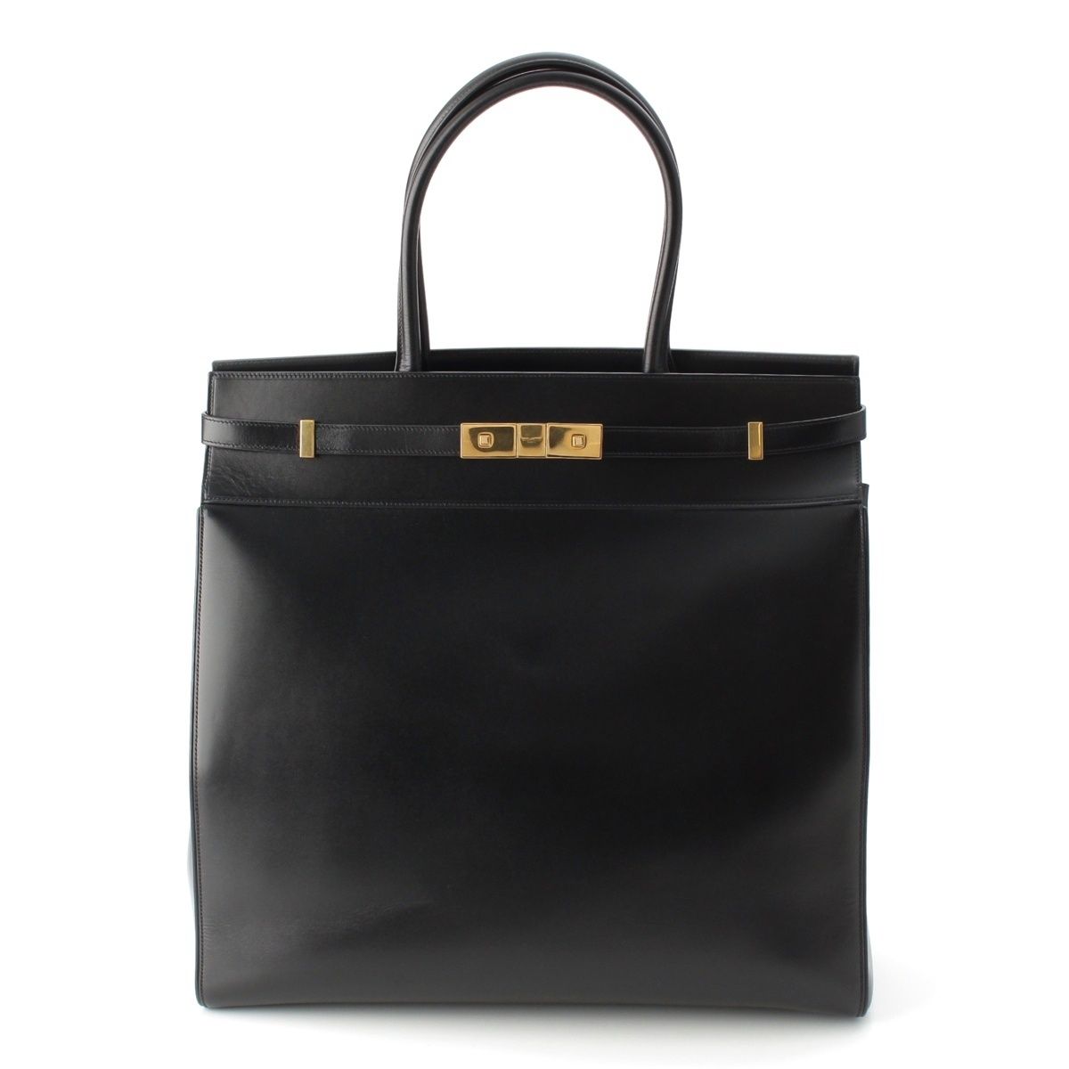 Saint Laurent Manhattan Leather Tote Gold Black