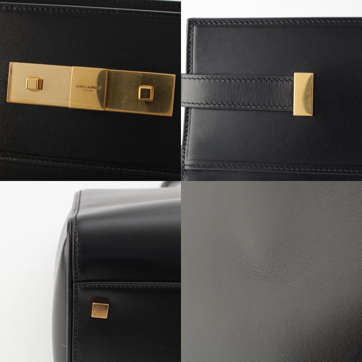 Saint Laurent Manhattan Leather Tote Gold Black — view 9
