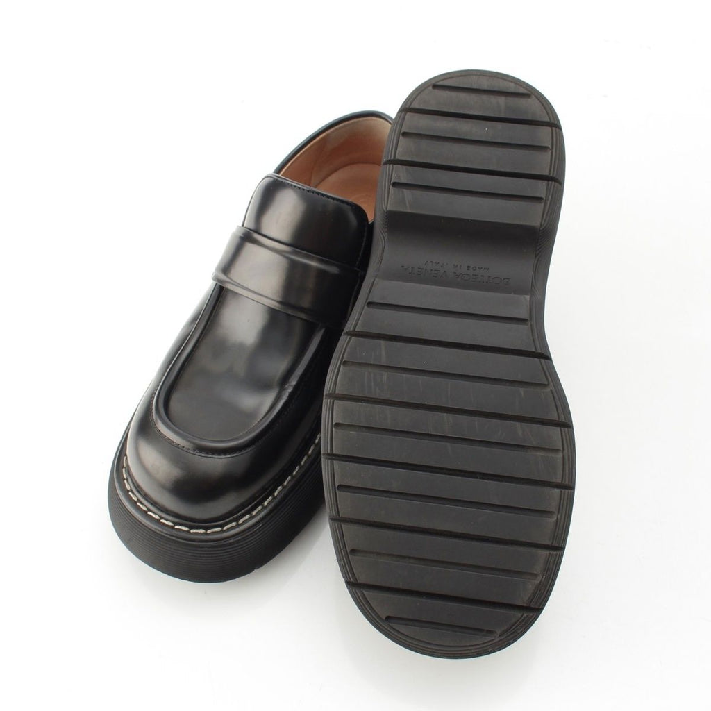Bottega Veneta Swell Leather Platform Loafers Boots Shoes Black — view 5