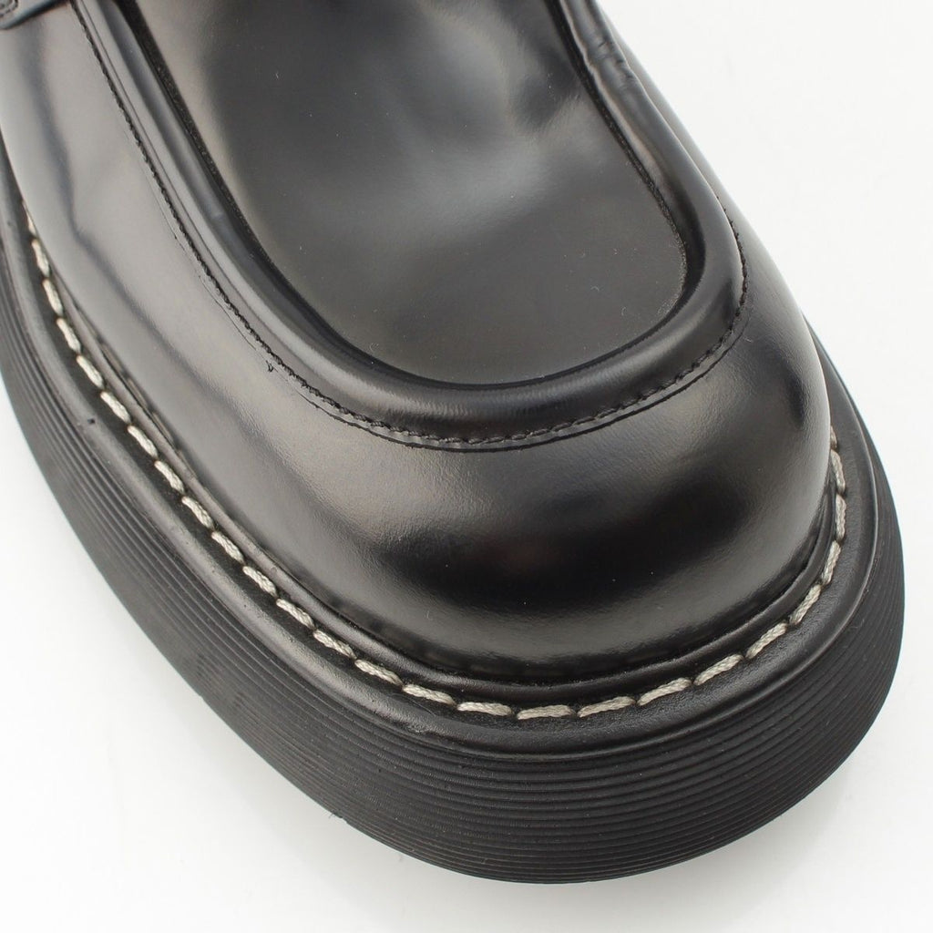 Bottega Veneta Swell Leather Platform Loafers Boots Shoes Black — view 6