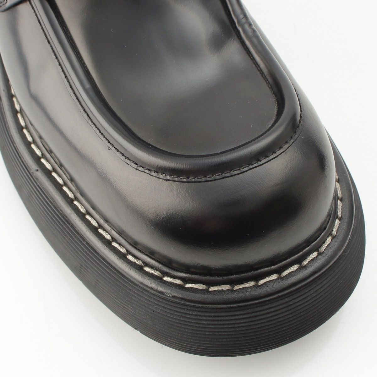 Bottega Veneta Swell Leather Platform Loafers Boots Shoes Black — view 6