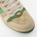 Gucci Screener Leather Sandals Shoes Beige — view 6
