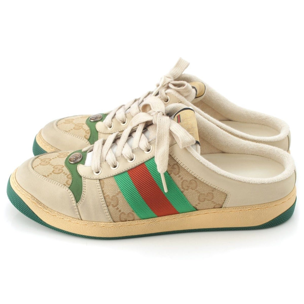 Gucci Screener Leather Sandals Shoes Beige — view 3