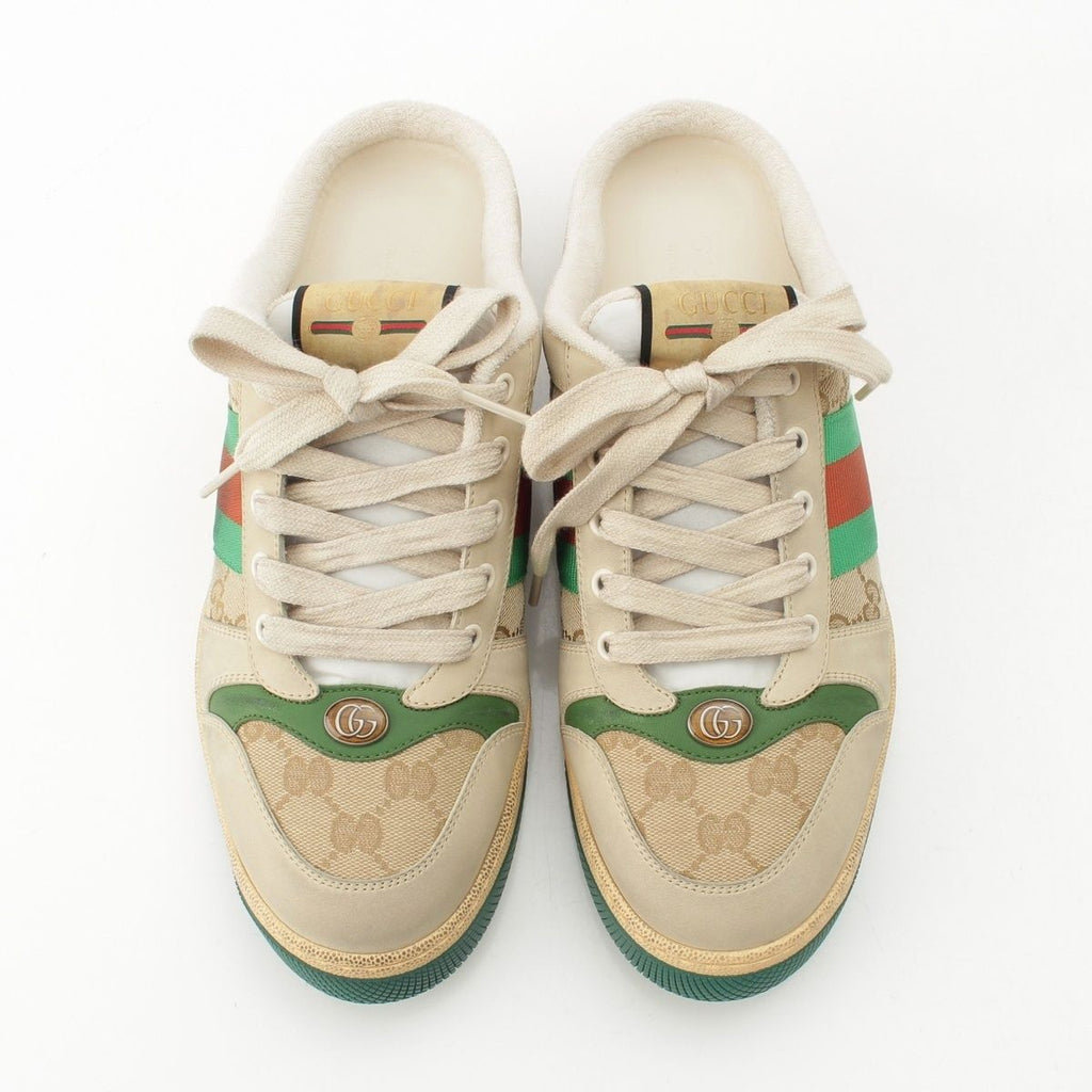 Gucci Screener Leather Sandals Shoes Beige — view 2