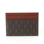 Saint Laurent Logo Monogram Leather Card Case Wallet Brown — view 2