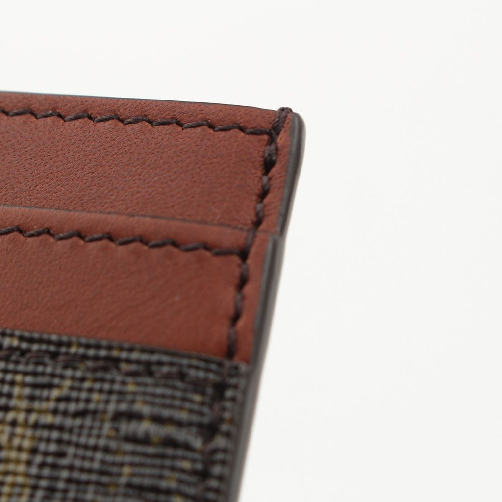 Saint Laurent Logo Monogram Leather Card Case Wallet Brown — view 8