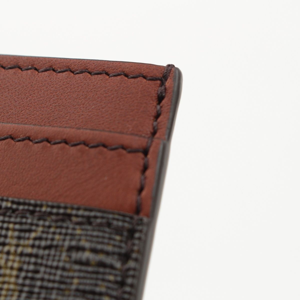 Saint Laurent Logo Monogram Leather Card Case Wallet Brown — view 8