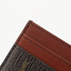 Saint Laurent Logo Monogram Leather Card Case Wallet Brown — view 7