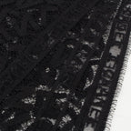 Chanel Cotton All Logo Lace Shawl Black Scarf — view 5