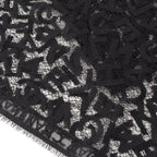 Chanel Cotton All Logo Lace Shawl Black Scarf — view 3
