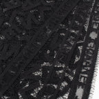 Chanel Cotton All Logo Lace Shawl Black Scarf — view 6