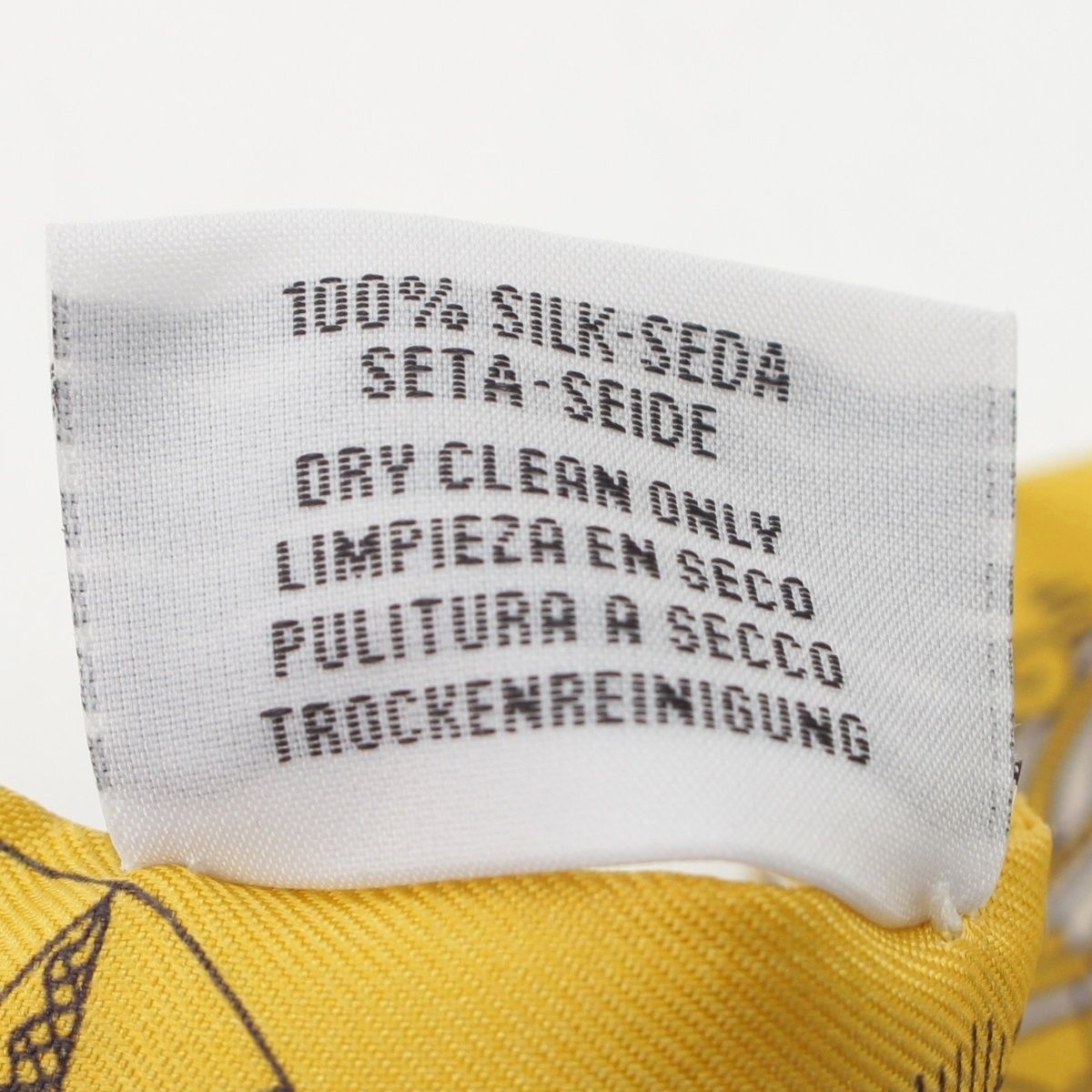 Hermes Twilly Ribbon Courte Sailor Tattoo Bandana Silk Scarf Yellow — view 9