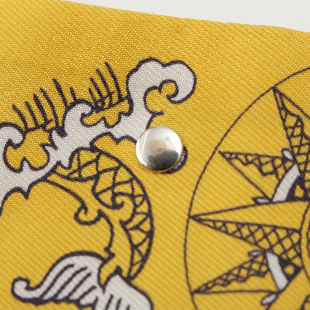 Hermes Twilly Ribbon Courte Sailor Tattoo Bandana Silk Scarf Yellow — view 7