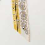 Hermes Twilly Ribbon Courte Sailor Tattoo Bandana Silk Scarf Yellow — view 5