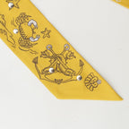 Hermes Twilly Ribbon Courte Sailor Tattoo Bandana Silk Scarf Yellow — view 6