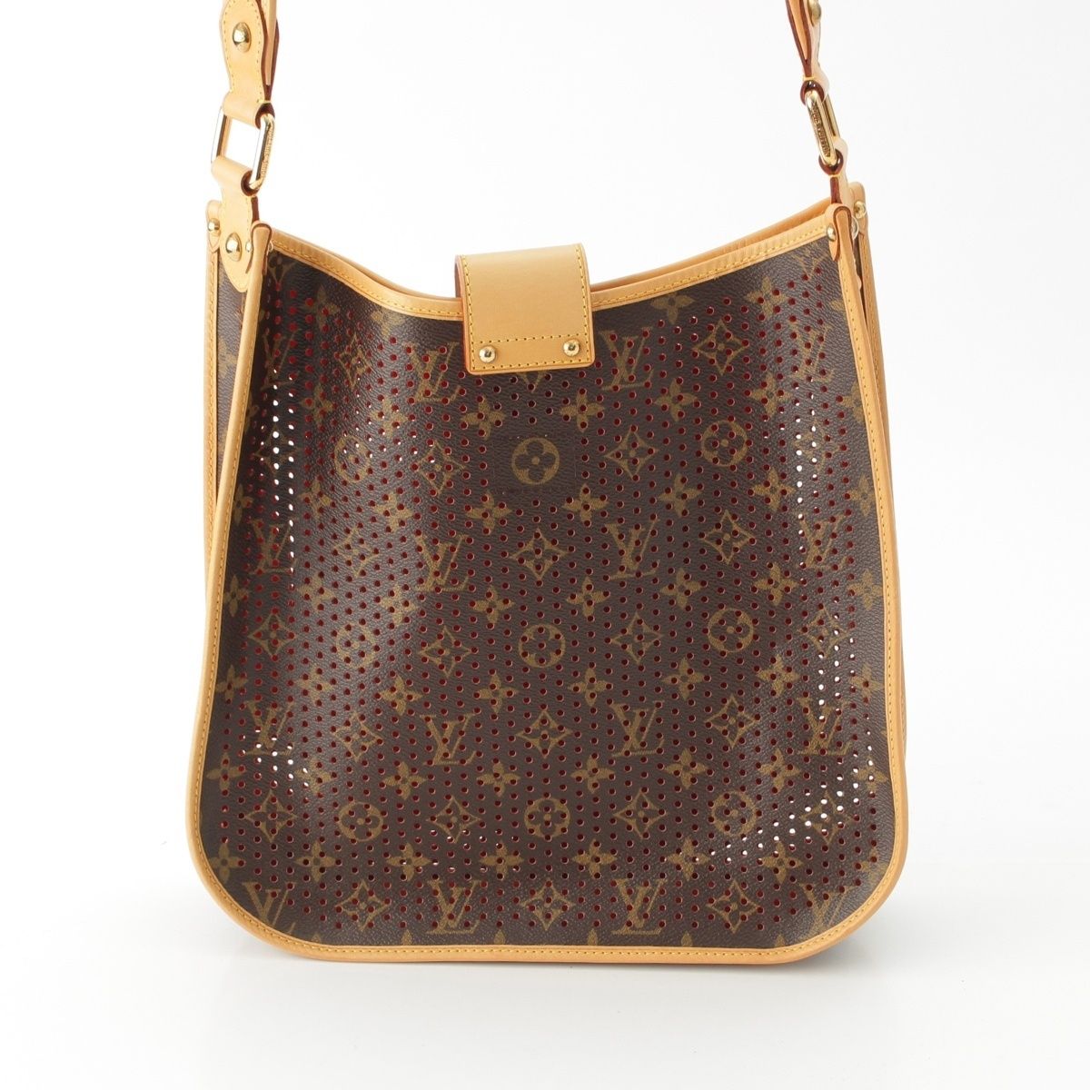 Louis Vuitton Monogram Perfo Cowhide Logo Musette Orange Shoulder Bag Brown — view 5