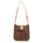 Louis Vuitton Monogram Perfo Cowhide Logo Musette Orange Shoulder Bag Brown
