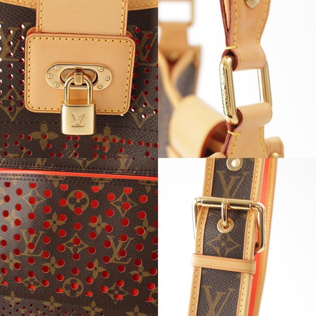 Louis Vuitton Monogram Perfo Cowhide Logo Musette Orange Shoulder Bag Brown — view 9