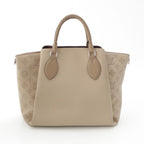 Louis Vuitton Mahina Omea Leather Shoulder Handbag Beige — view 4