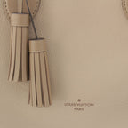 Louis Vuitton Mahina Omea Leather Shoulder Handbag Beige — view 8