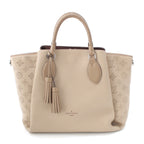 Louis Vuitton Mahina Omea Leather Shoulder Handbag Beige