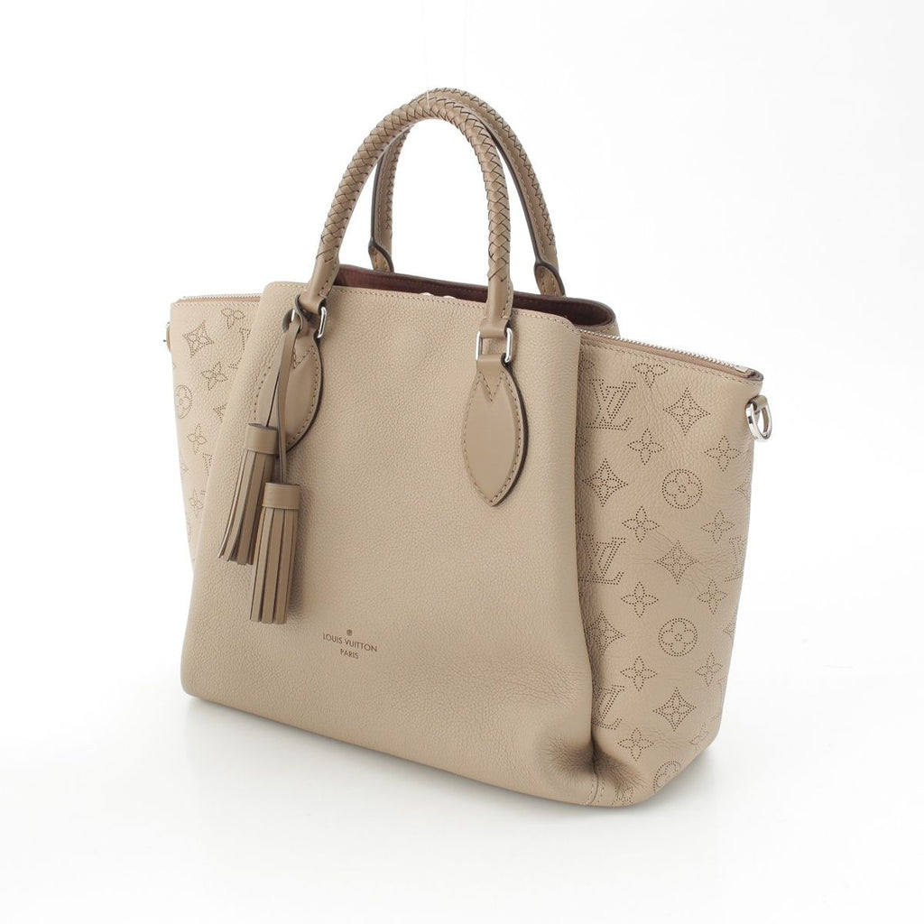 Louis Vuitton Mahina Omea Leather Shoulder Handbag Beige — view 2