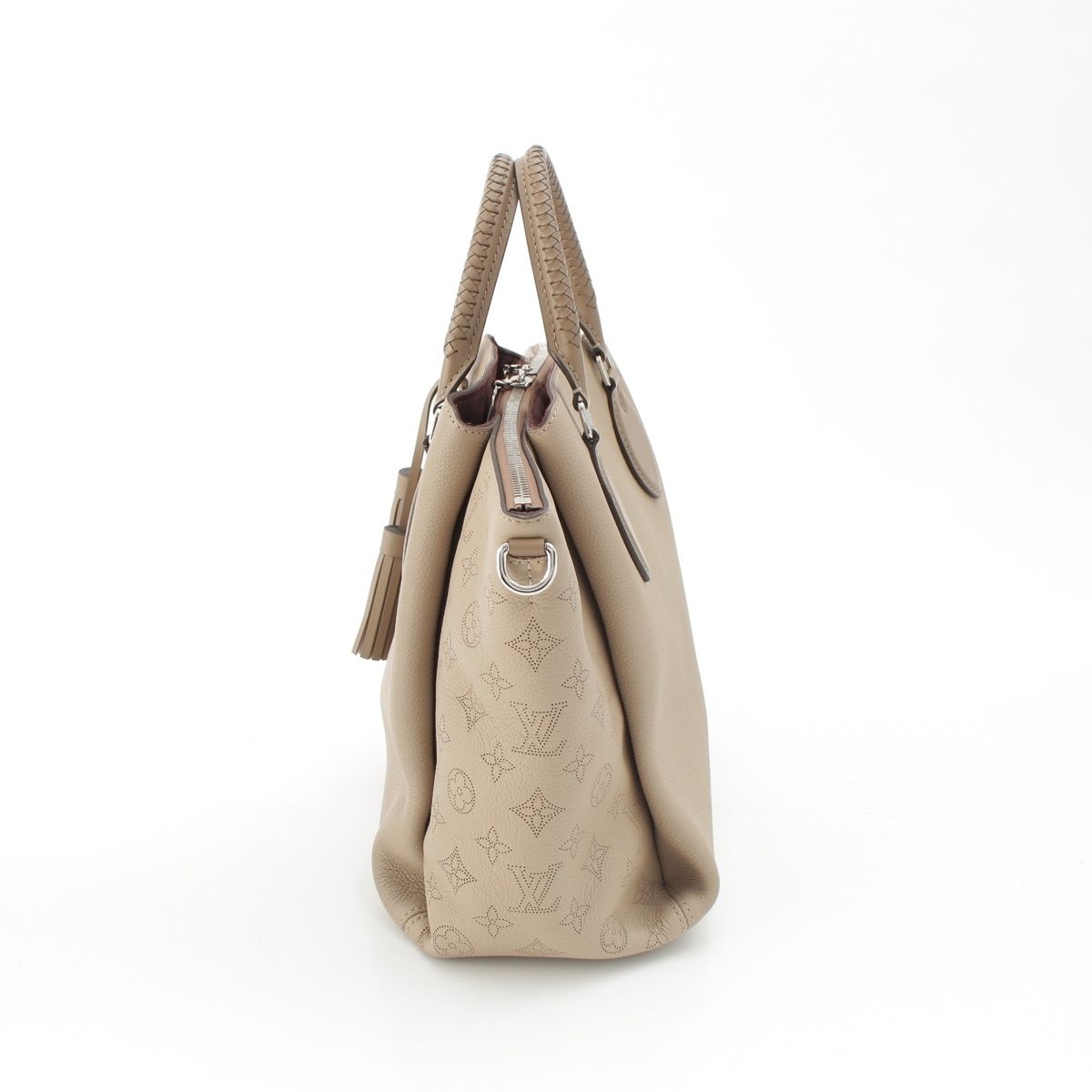 Louis Vuitton Mahina Omea Leather Shoulder Handbag Beige — view 3