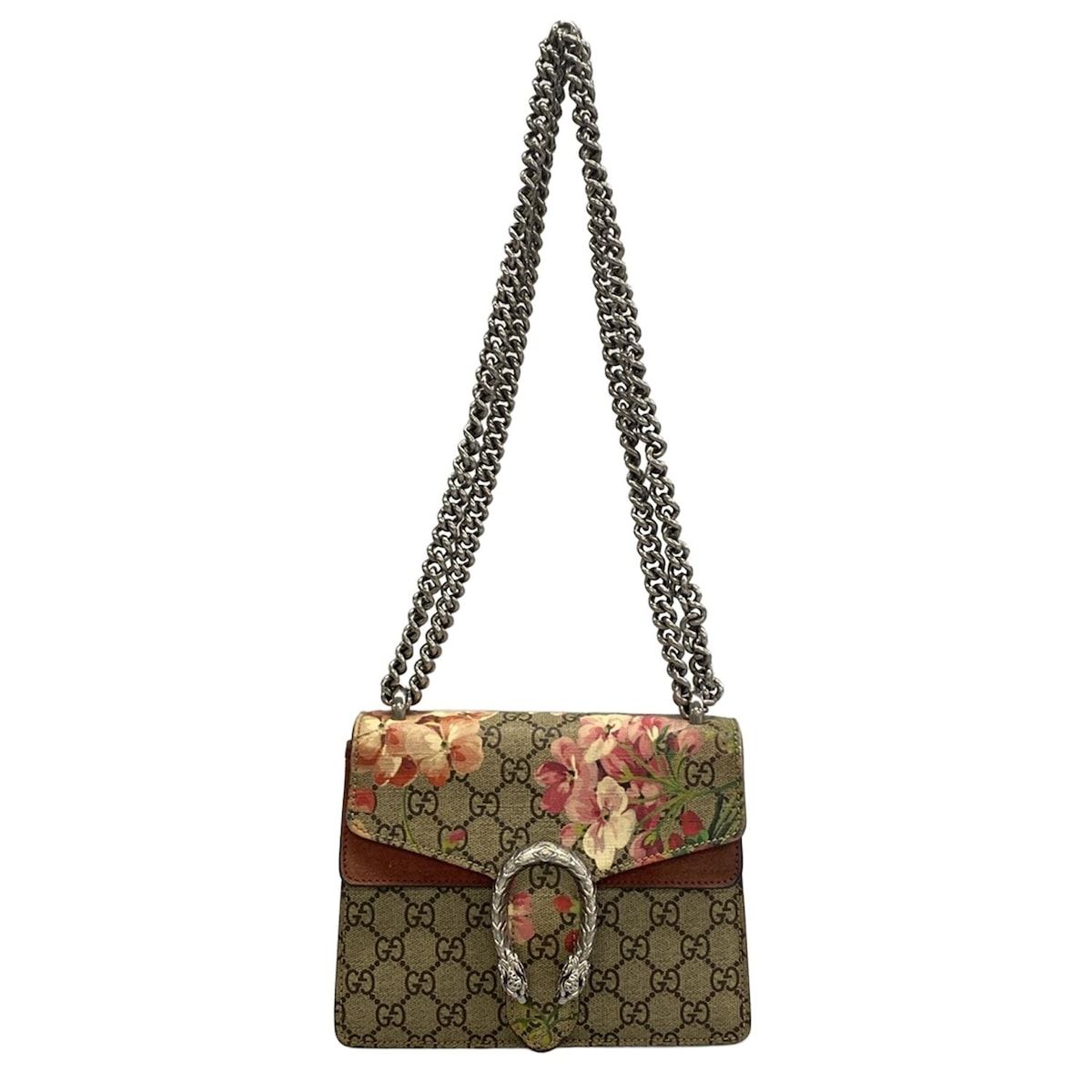 Gucci Shoulder Bag Dionysus GG Blue Mus Beige Ebony Multi Chain
