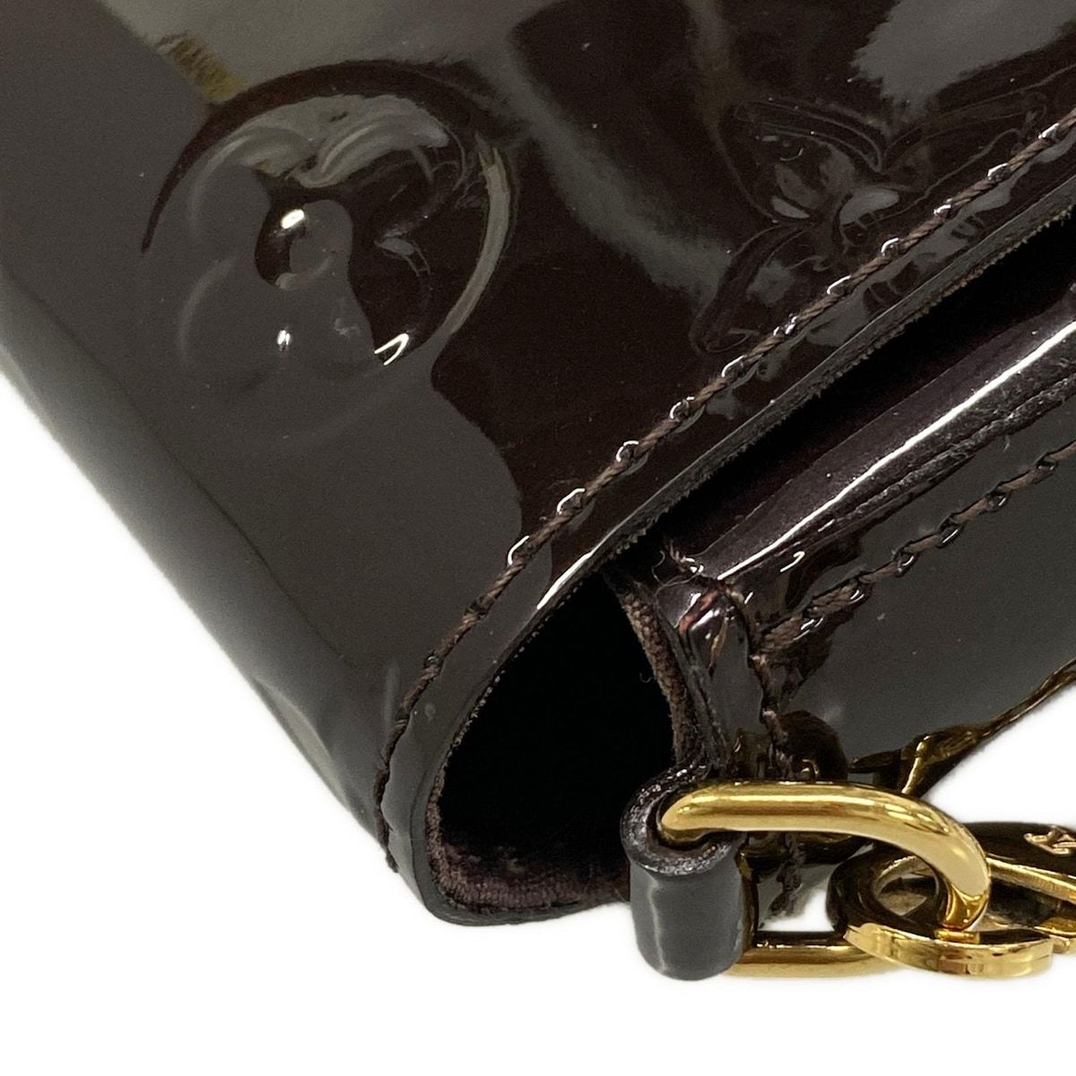 Louis Vuitton Wallet Monogram Vernis Pochette Felicie Amarante Leather — view 7