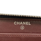 Chanel Wallet Quilted Black Silver Zip Around Lambskin — view 5