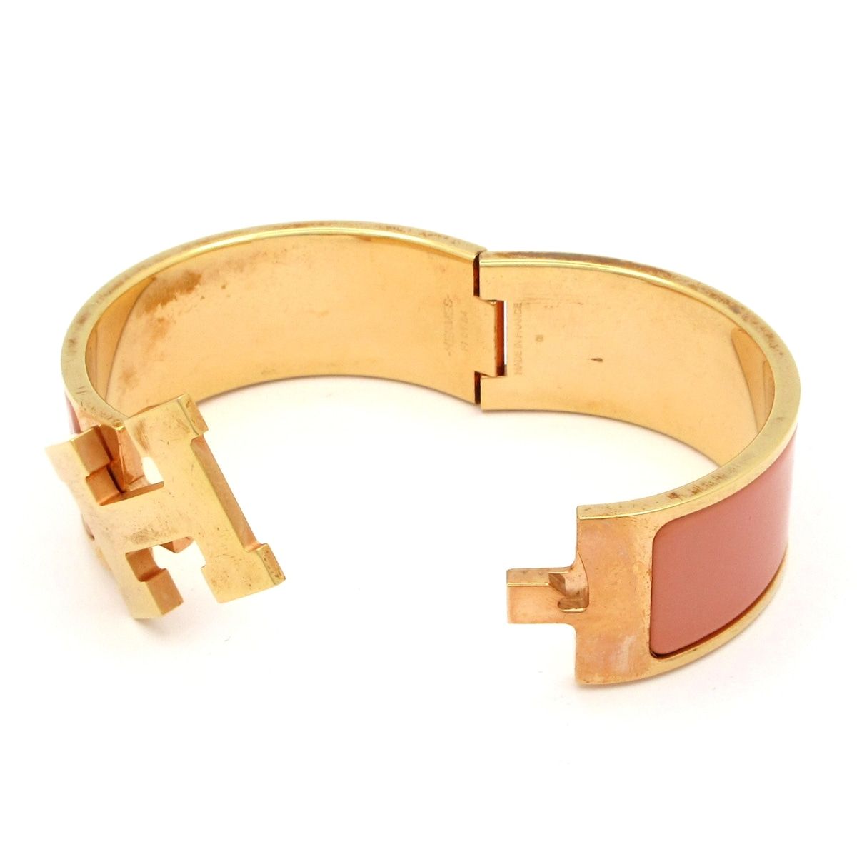 Hermes Bangle Clic Clac Gold Pink Bracelet — view 5