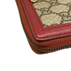 Gucci Wallet Queen Margaret Dark Brown Red Multi Zip Around Bee Leather — view 7