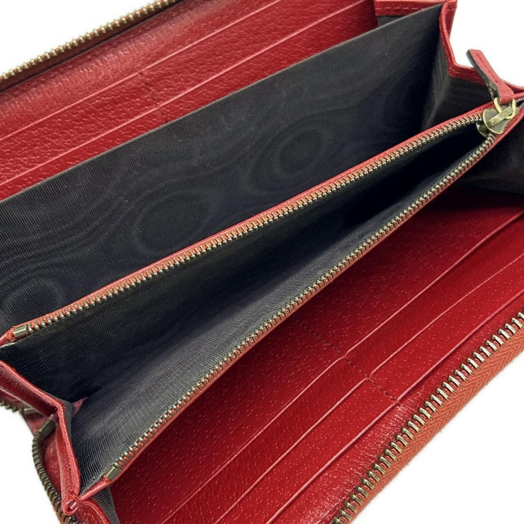 Gucci Wallet Queen Margaret Dark Brown Red Multi Zip Around Bee Leather — view 4