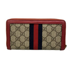 Gucci Wallet Queen Margaret Dark Brown Red Multi Zip Around Bee Leather — view 2