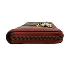 Gucci Wallet Queen Margaret Dark Brown Red Multi Zip Around Bee Leather — view 8