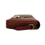 Gucci Wallet Queen Margaret Dark Brown Red Multi Zip Around Bee Leather — view 9