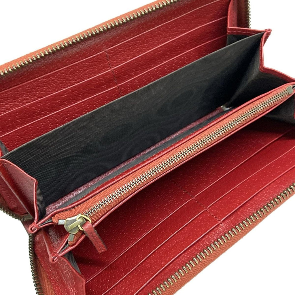 Gucci Wallet Queen Margaret Dark Brown Red Multi Zip Around Bee Leather — view 3