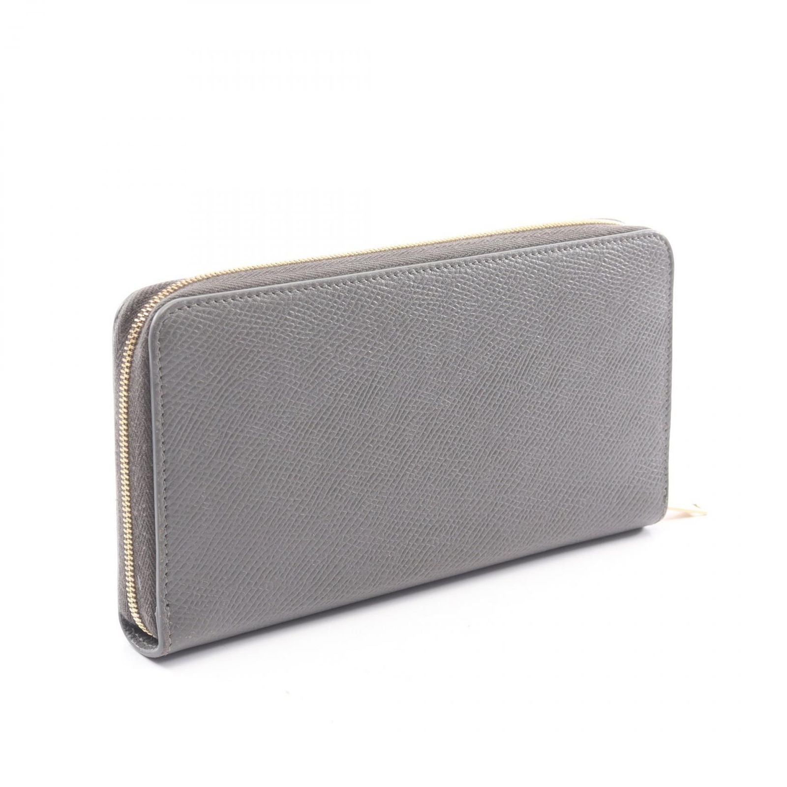 Celine Round Wallet Large Zipped Gray Leather Large — view 2