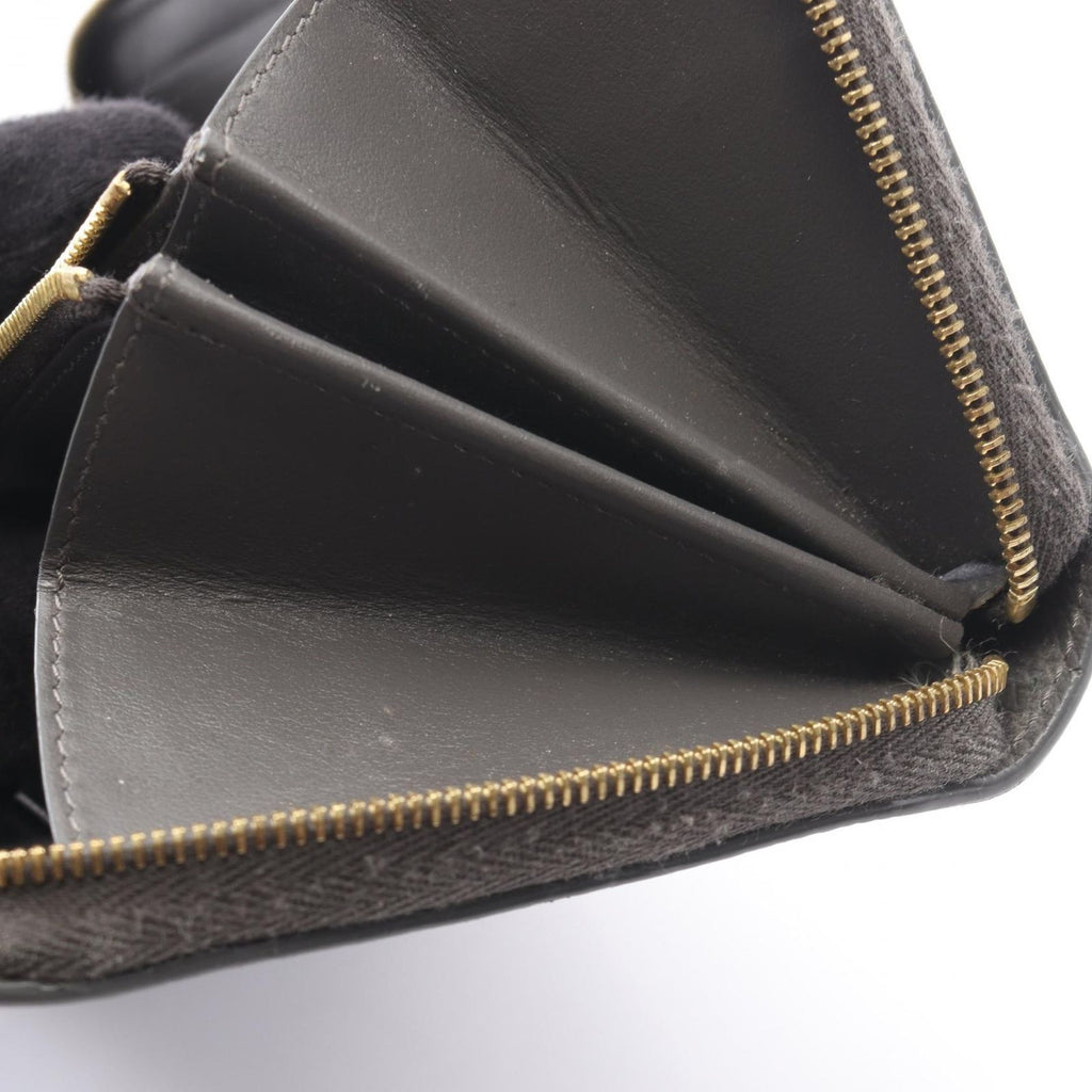 Celine Round Wallet Large Zipped Gray Leather Large — view 6