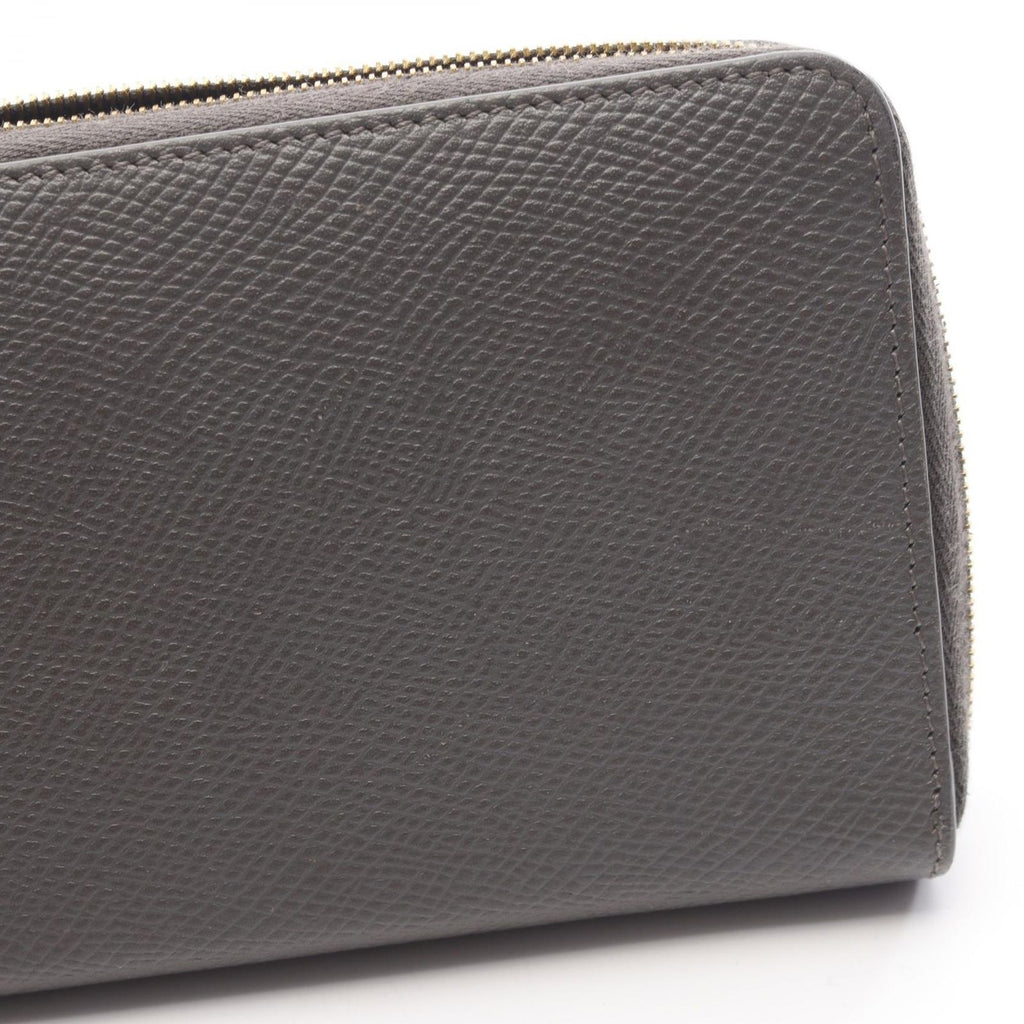 Celine Round Wallet Large Zipped Gray Leather Large — view 9