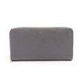 Celine Round Wallet Large Zipped Gray Leather Large