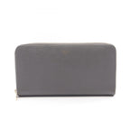 Celine Round Wallet Large Zipped Gray Leather Large