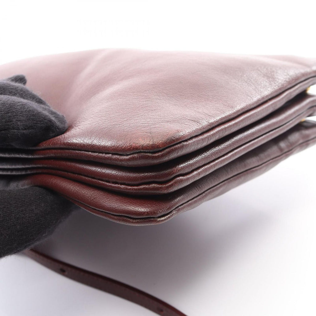 Celine Shoulder Bag Trio Large Bordeaux Leather — view 9