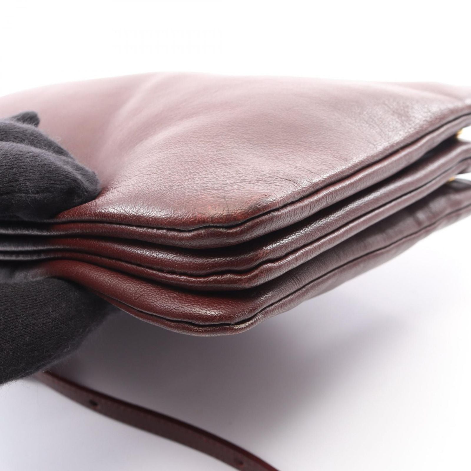 Celine Shoulder Bag Trio Large Bordeaux Leather — view 9