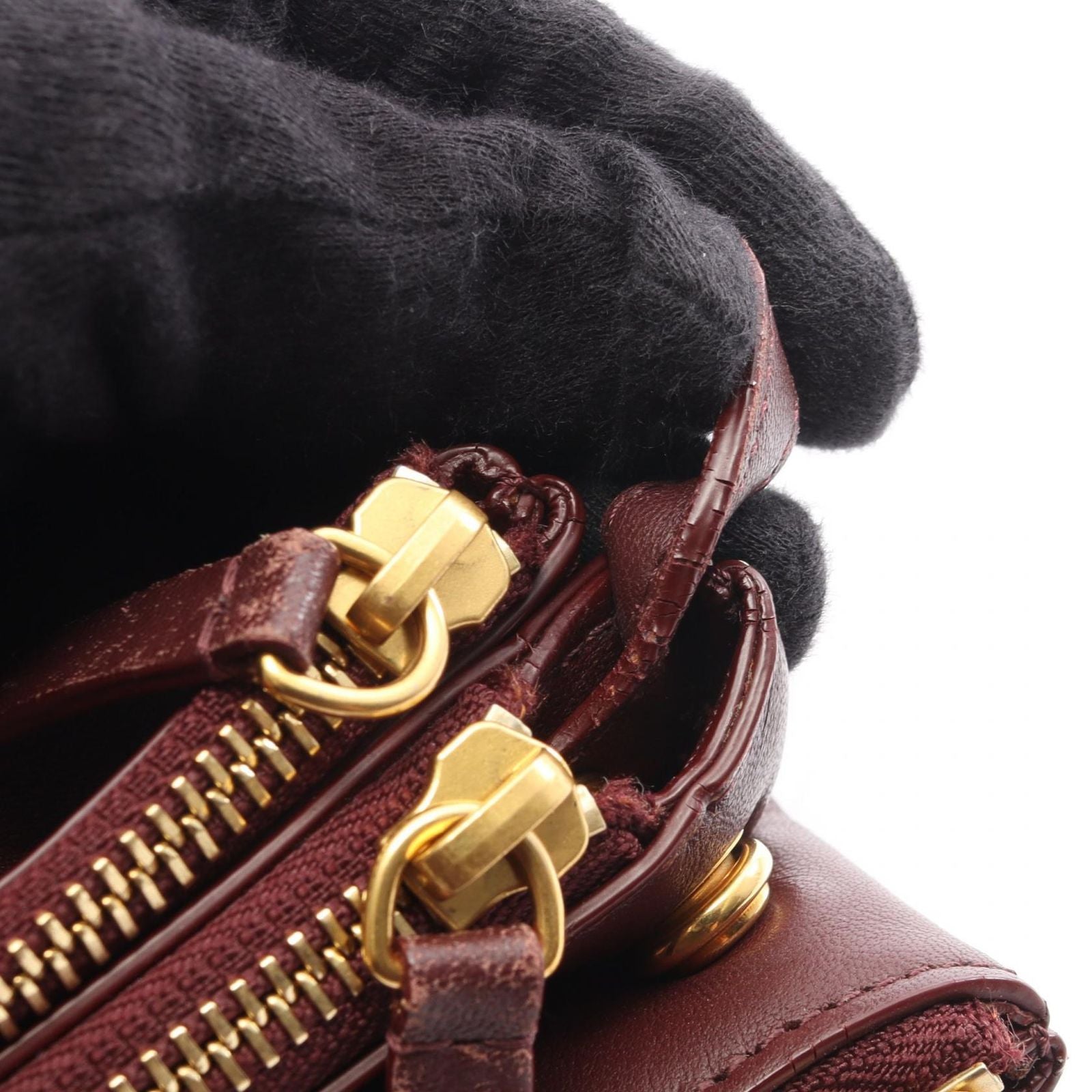 Celine Shoulder Bag Trio Large Bordeaux Leather — view 7